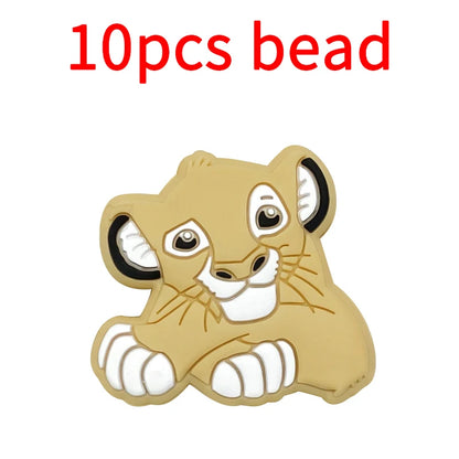 10pcs Silicone Cartoon Bead Baby Pacifier Bead Pacifier Chain Accessories Ornaments
