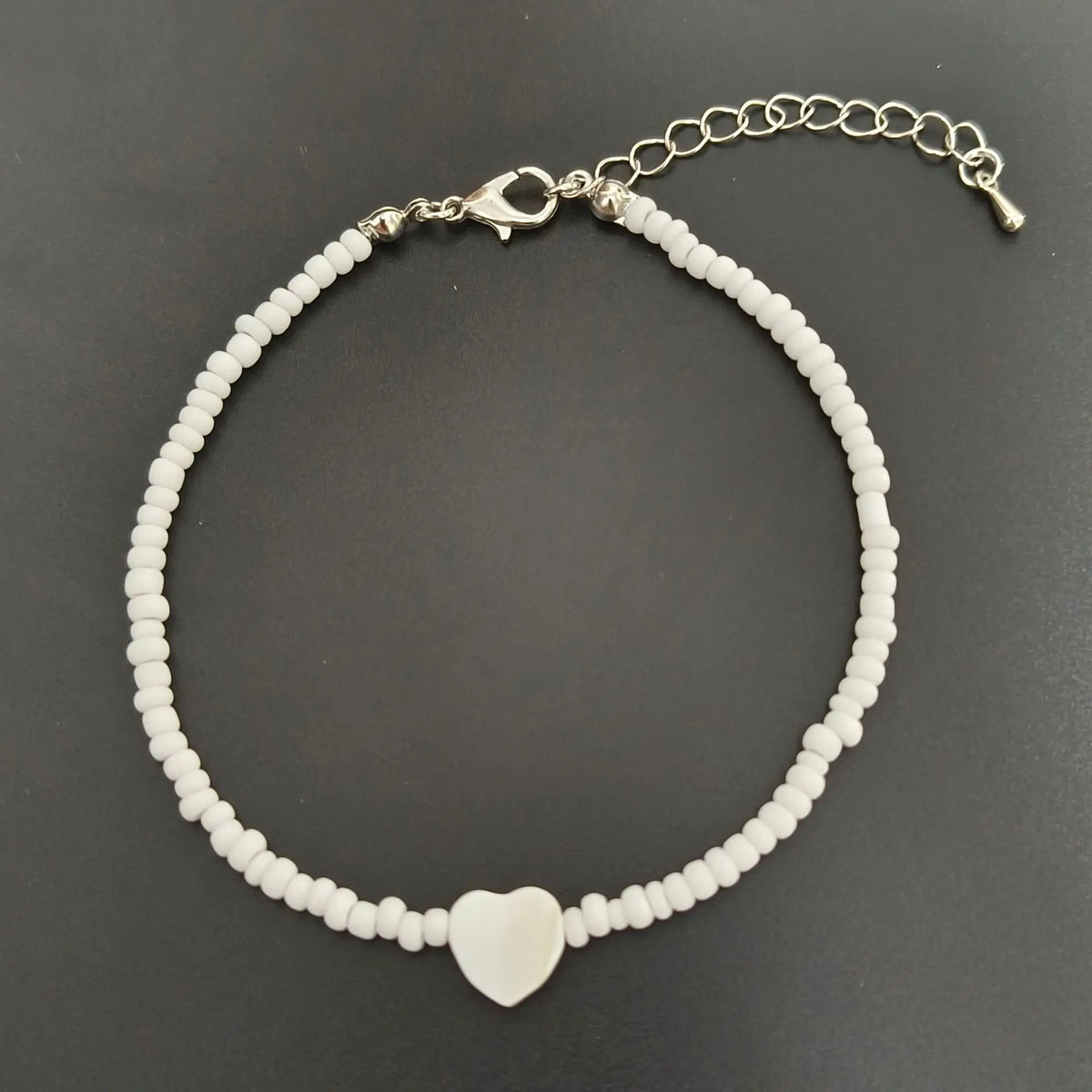 Bohemian Summer Beach Shell Heart Anklets for Women Fashion White Beads Anklet Bracelet on The Leg Female Foot Styling Jewelry