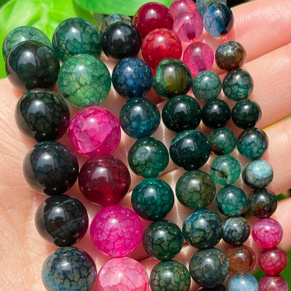 Natural Stone Dark Blue Chalcedony Jades Beads Round Loose Spacer Beads For Jewelry Making 4/6/8/10/12mm DIY Handmade Bracelets