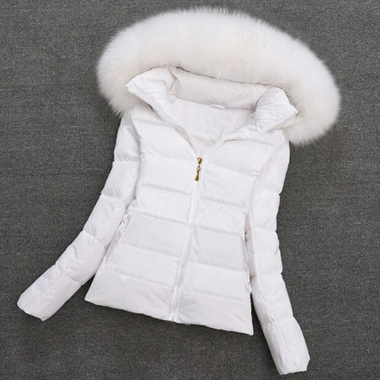 Fake Fur Hooded Autumn Warm Short Jacket Cotton Parkas Basic Coat Female Winter Parkas Women Jacket Slim Outerwear 2026 New