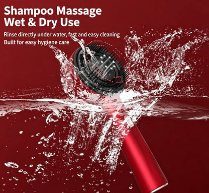 HTMCK Electric Vibration Red Light Scalp Massage Brush Portable Essential Oil Hair Care Comb Home Daily Use