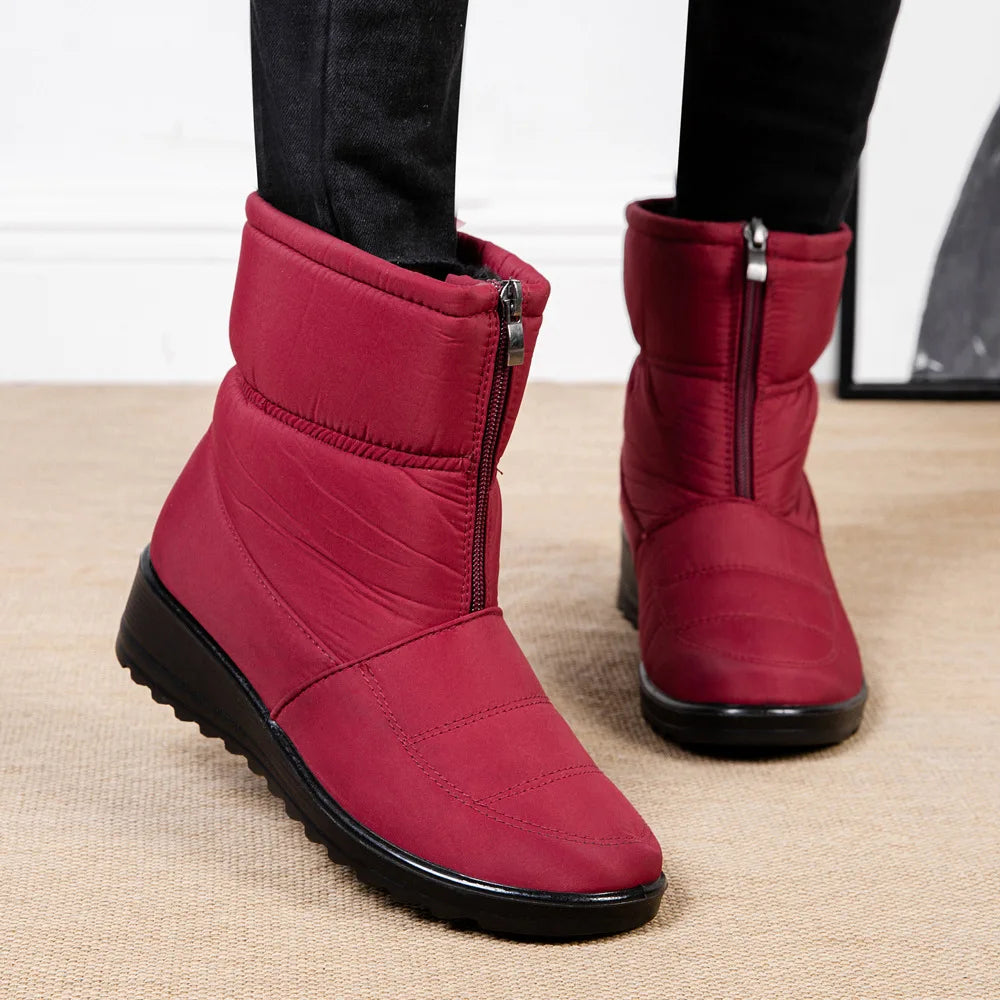 New Platform Waterproof Snow Boots Women 2025 Winter Thick Plush Ankle Boots Woman Non Slip Warm Cotton Padded Shoes Ladies