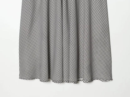 European and American style women's 2026 summer new fashion elastic waist small plaid simple A-line MIDI skirt