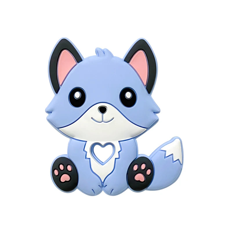 1/3/10pcs New Silicone Teether Cartoon  Squirrel Head Animal Food Grade DIY Baby Teething Teether Toy Accessories Ring