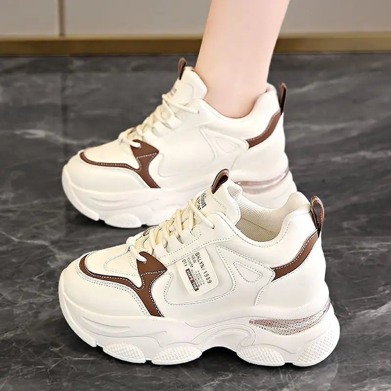 Women's Lace-Up Chunky-Sole Casual Sneakers