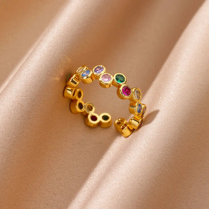 Zircon Geometric Heart Rings For Women Stainless Steel Gold Color Wedding Ring Luxury Aesthetic Jewlery Couple Gift 2026