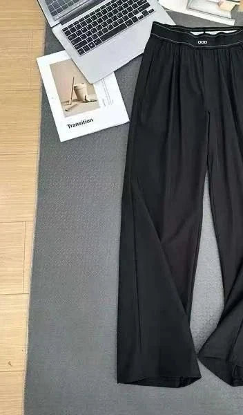 2026 Loose Casual Pants Women's Summer High Waist and Thin Yoga Pants Breathable Drape Straight Mouth Wide Leg Sweatpants