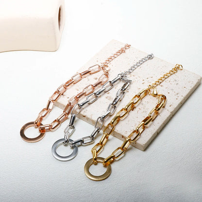 Stainless Steel Round Pendant Chain Bracelet jewelry