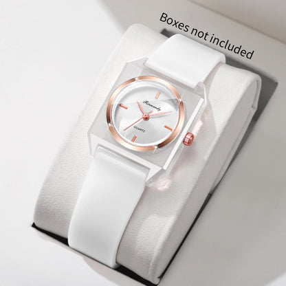 Fashion Rectangle Women Quartz Watch Simple Silicone Band Ladies Wristwatches Reloj Mujer Girls Clock Gift (Without Box)