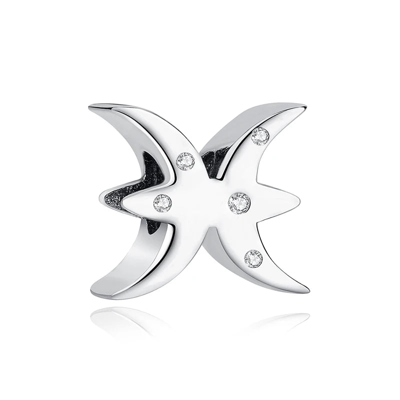 Original 925 Sterling Silver Charms Beads 12 Zodiac A-Z Letters Virgo Aries Fit Brand Bracelets Necklaces Jewelry For Women
