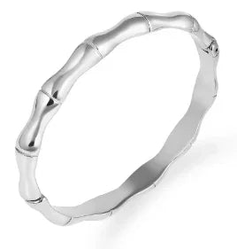 Stainless Steel Feather Shape Bangle Bracelets Jewelry