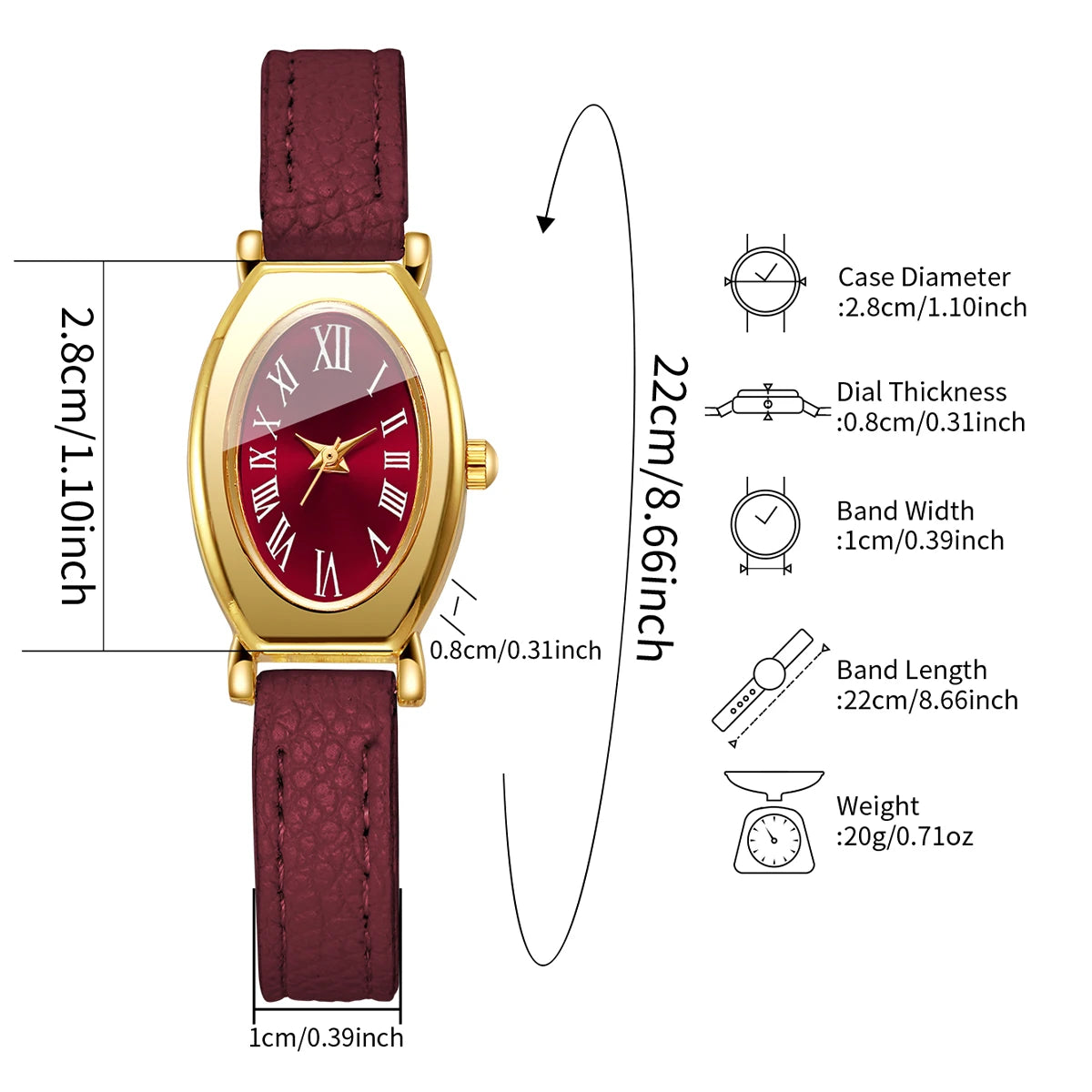 Fashio Roma Dial Women Quartz Watch Ultra-thin Leather Strap Ladies Wristwatches Clock Gift Relogio Feminino （Without Box）