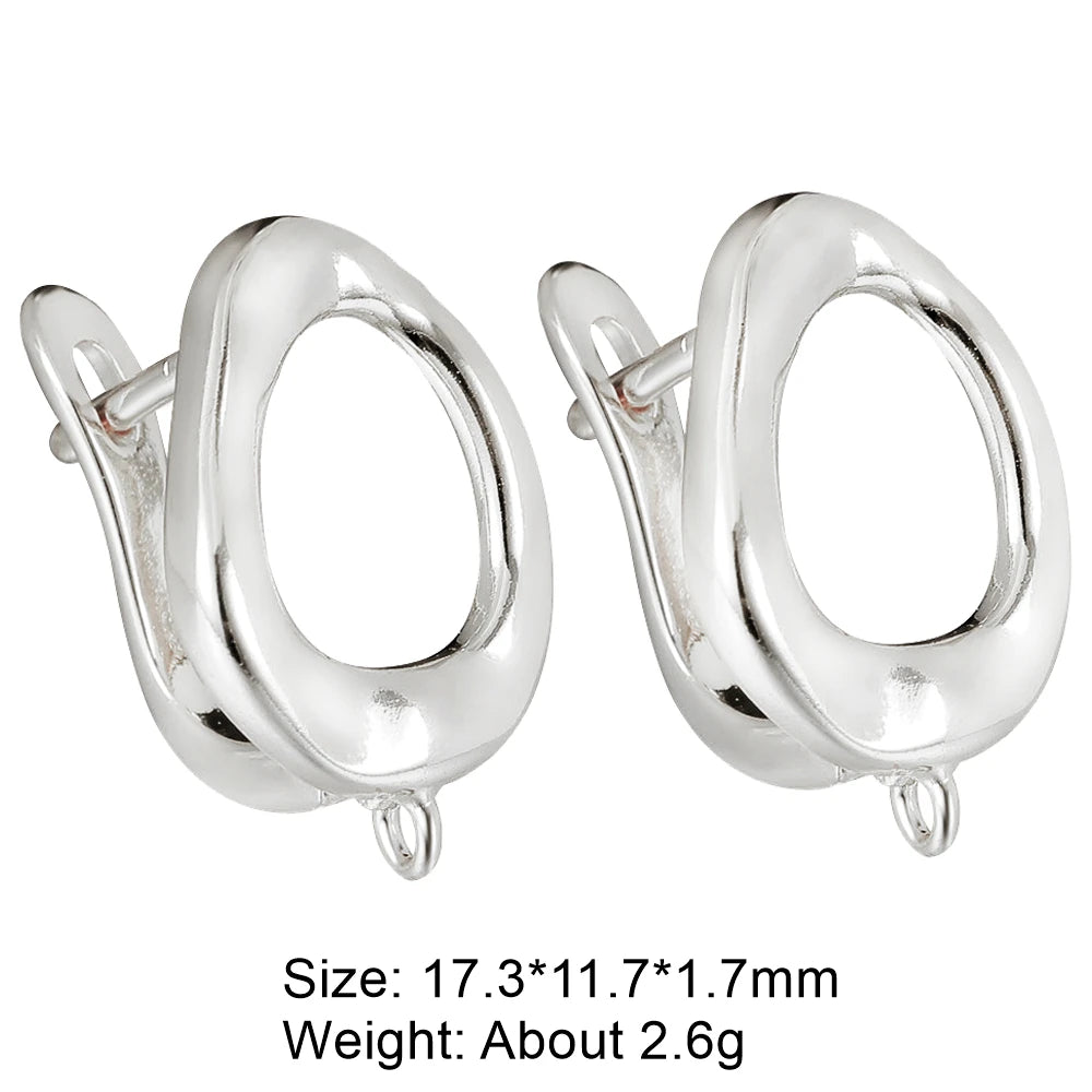 Juya Handmade 18K Real Gold Plated Earwire Fasteners Earring Hooks Accessories For DIY Women's Anti-Allergy Earrings Making