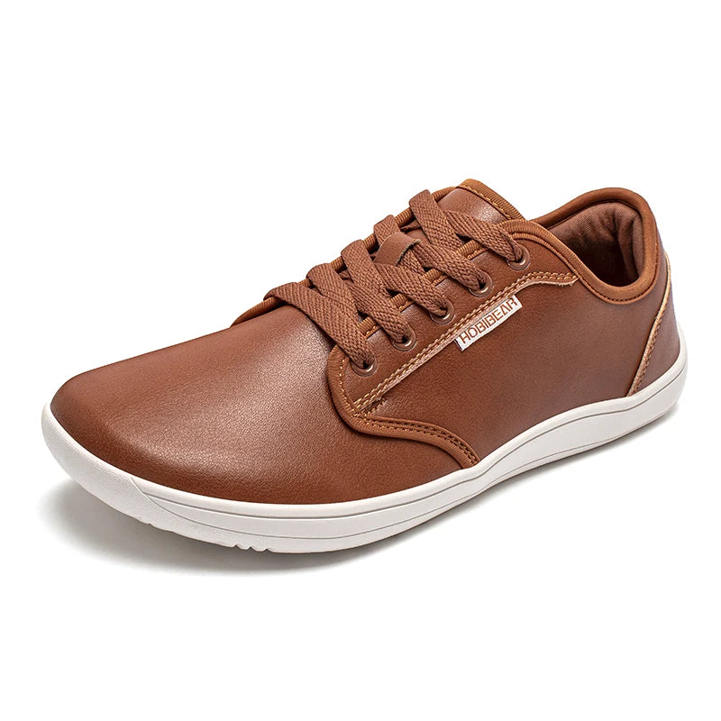 HOBIBEAR Unisex Wide Barefoot Shoes Women Men Zero Drop Minimalist Sneakers Artificial Leather Trail Walking Shoes