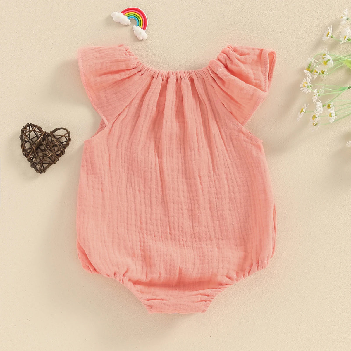 Citgeett Summer Infant Baby Girls Bodysuit Sleeveless Off Shoulder Solid Casual Daily Jumpsuit Clothes
