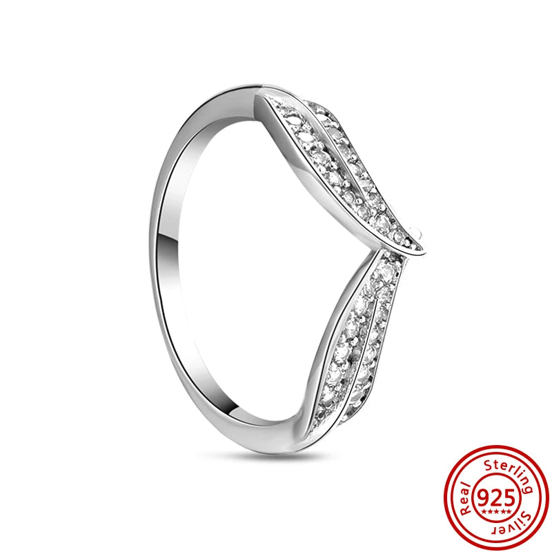 New 925 Sterling Silver Shiny Classic Square Crown Heart-shaped Ring Exquisite Luxury Charm Jewelry Holiday Surprise Gifts