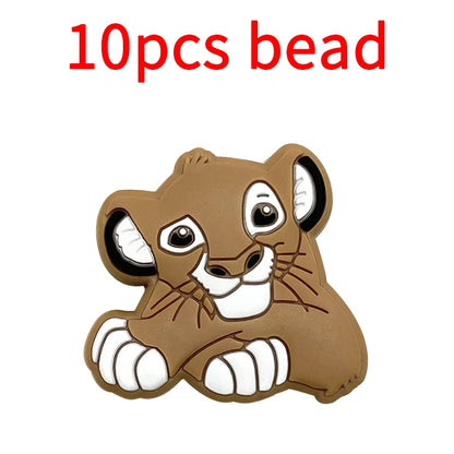 10pcs Silicone Cartoon Bead Baby Pacifier Bead Pacifier Chain Accessories Ornaments