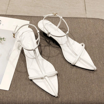 Women's Narrow-Strap Low-Heel Sandals