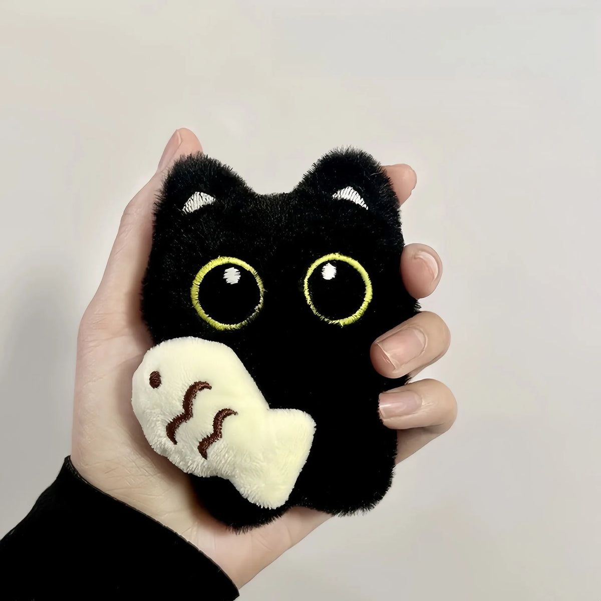 Cute Black Cat Plush Pendant Keychain Pilot Little Black Cat Hanging Backpack Keychain Creative Cat Plush Phone Keychain Gift