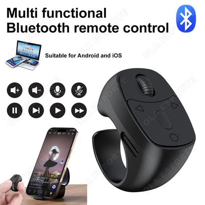 Remote Control Wireless Bluetooth Roller Fingertip Ring portable Mobile Mice Video Automatic Page Turner Browsing Ring R12