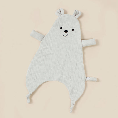 New Design Baby Comforting Towel Organic Cotton Muslin Smile Bear Saliva Scarf For Children Kids Comfort Sleep Blanket