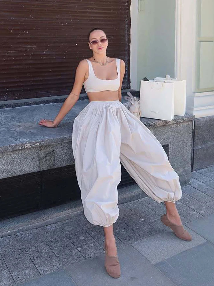 Fashion Drop Waist Lantern Pant 3 Pieces Suit Stripe Women Leeveless Vest Long Sleeve Lapel Shirt Sets 2026 Lady New Street Wear
