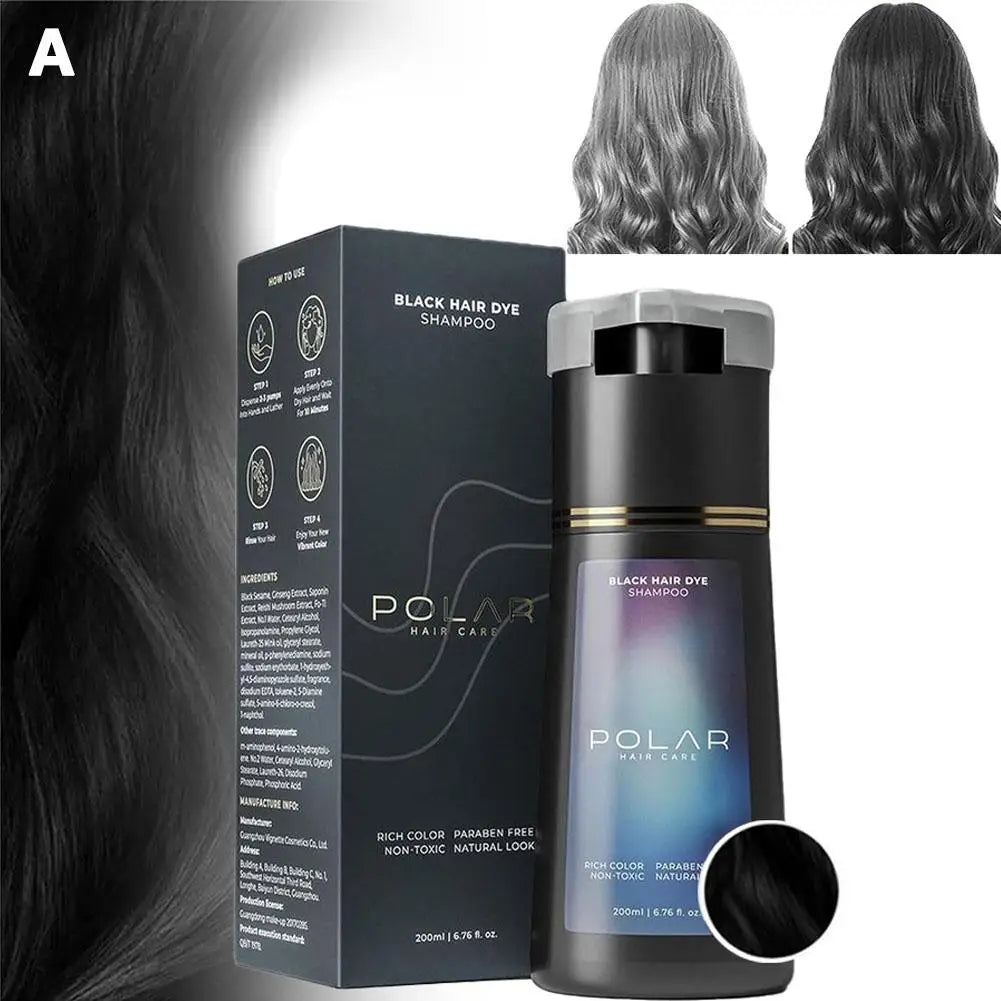 Nourishing Gray Cover Hair Shampoo Kit – Semi-Permanent Natural Color, Supports Healthy and Vibrant Look with Gentle Care