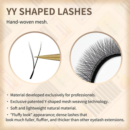 LAKANAKU YY/3D/4D/5D/6D W Clover Eyelashes Extension Cilios Extensiones De Pestañas Premade Fans Eyelash Extensions Volume