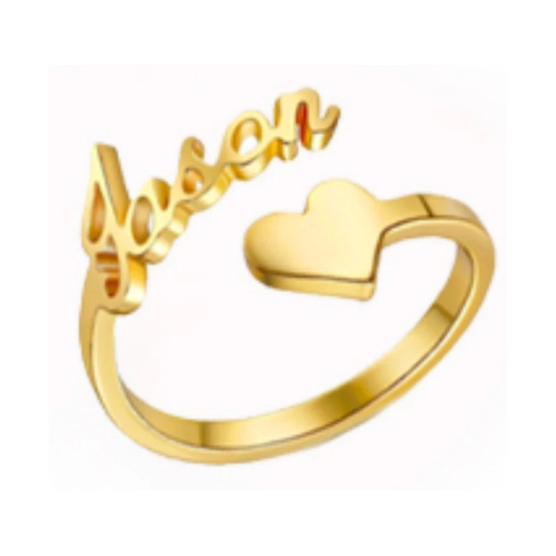 Treebud Custom Name Rings for Women Men Stainless Steel Personalized Nameplate Adjustable Ring Jewelry Gifts Dropshipping