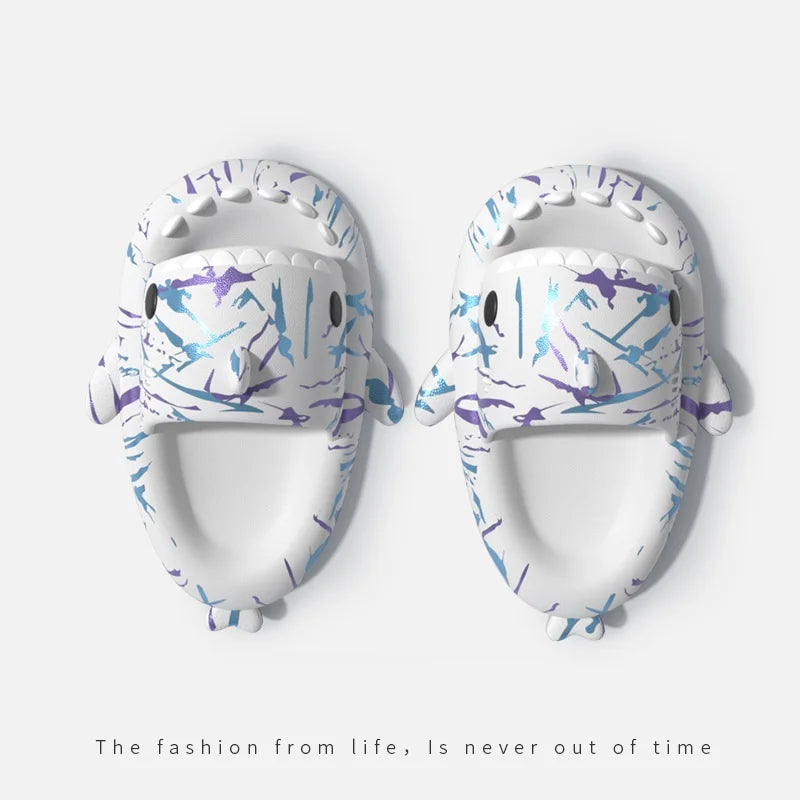 Couples Shark Slippers Women Cartoon Sandals Fashion Men Flip Flops Indoors Bathroom Cute Summer Outdoor Beach Slides Shoes