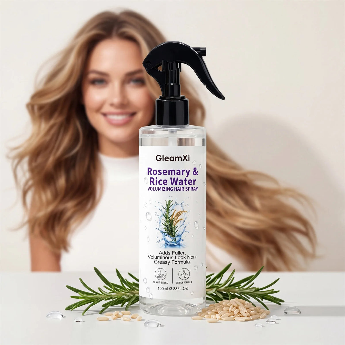 Rosemary & Rice Water Hair Spray Made with 100% Natural Extracts  Lightweight Non-Greasy Formula For Softer Smoother-Looking Hai