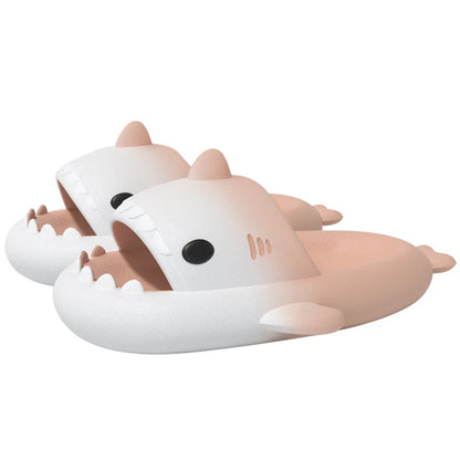 Summer Funny Cute Women Gradient Shark Slippers Men Outdoor Soft EVA Beach Sandals Couple Indoor Floor Non-slip Thick Flip Flops