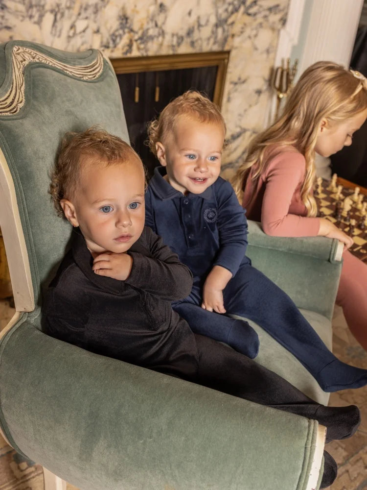 AP AW26 Friday Night Collection Boy Girl Velour With Jersey Fabric Family Matching Clothing Maxi Dress Set Clothes