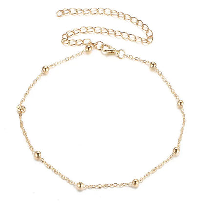 LATS Gold Color Double Layered Long Tassel Chain Necklaces for Women Simple Metal Geometric Bead Choker Necklace Fashion Jewelry