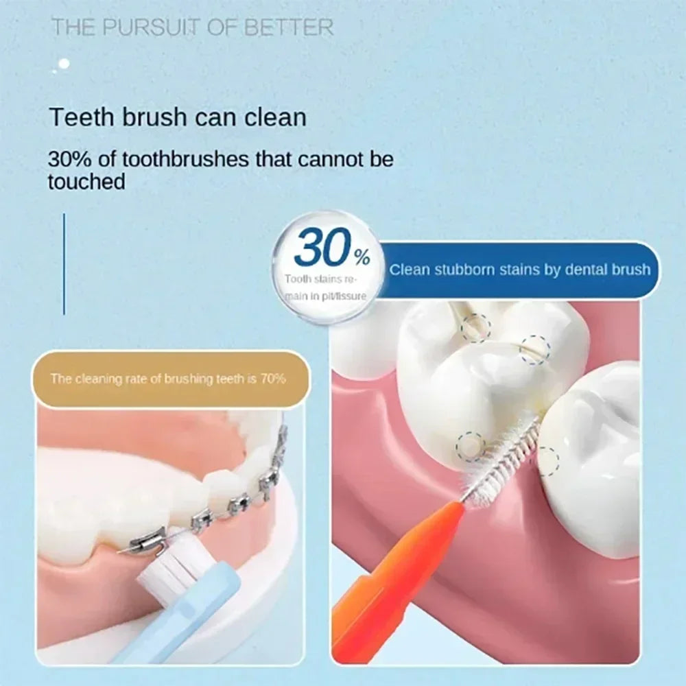 60Pcs Interdental Brush Health Care Tooth Push-Pull Escova Removes Food And Plaque Better Teeth Oral Hygiene Tool Oral Care