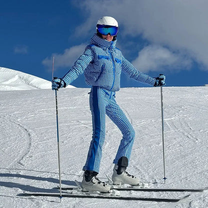 Fur-Trimmed Hooded Belted Ski Suit Slim Windproof Water-Resistant Long Sleeve 2025 Winter Fashion Women Fashion Snow Bodysuit