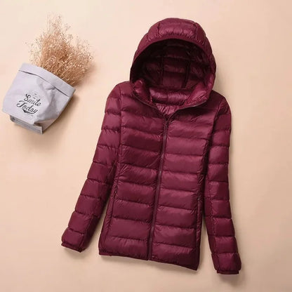 Autumn Winter New Parkas Down Coat Women's Short Stand-UP Collar Hooded Warm Cotton Padded Jacket Large Size Outcoat Female Tops