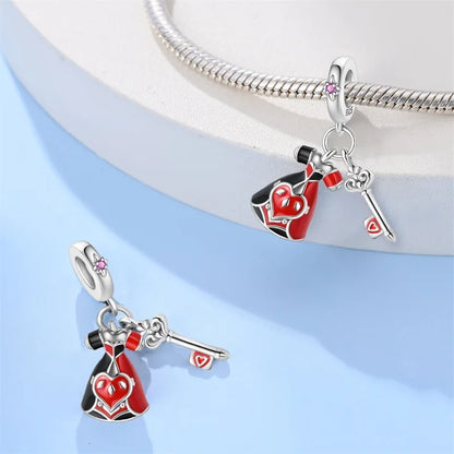 NEW 925 Sterling Silver Fashion Tarot Pendants Mysterious Spirit Snake Skull Rose Charms Beads Fit Qikaola Bracelets DIY Jewelry