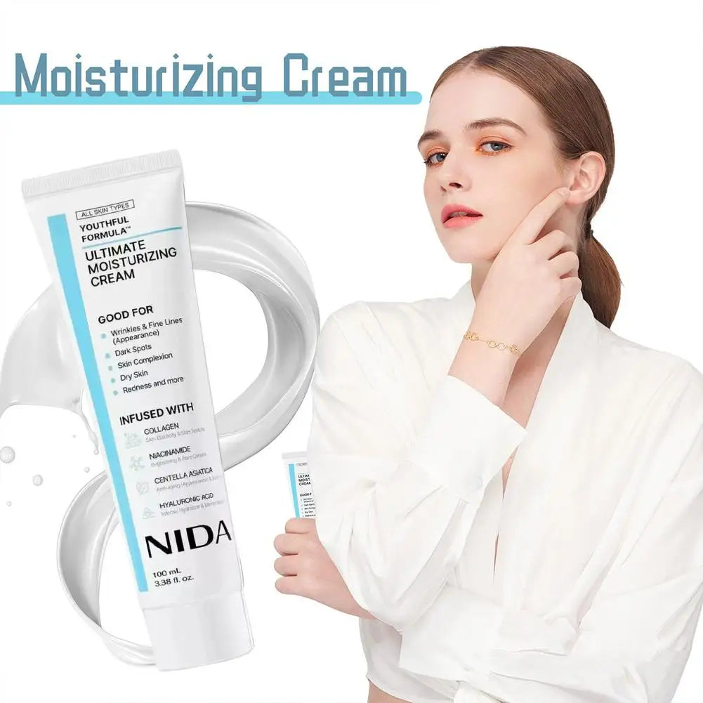 NIDA Moisturizing Face Cream Collagen Hyaluronic Acid Face Moisturizer for Wrinkles, Dark Spots, RednessDry Skin,Korea Skincare