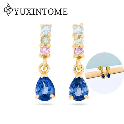 925 Sterling Silver Ear needles Crystal Zircon Small studs Earrings for Women gold-plated round Piercing Earrings New in 2022