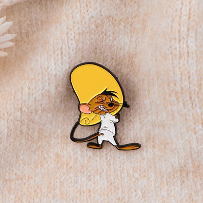 Cartoon Mouse Brooches For Women Funny Animal Enamel Pin Metal Badge Jewelry Clothing Backpack Accessories Friends Gift