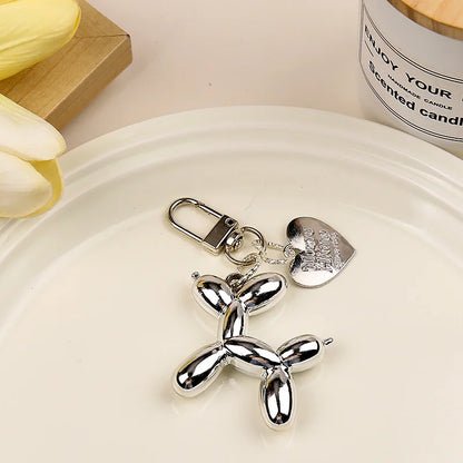 Cute Acrylic Cartoon Balloon Dog Keychains For Women Girls Bag Pendant Car Key Chains Fashion Jewelry Gift Decoration Accessory