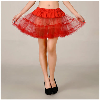 Lowest Pirce Womens 2-Layered Pleated Tulle Petticoat White Black Tutu Puffy Party Cosplay Skirt Lolita Cosplay Bridal Crinoline