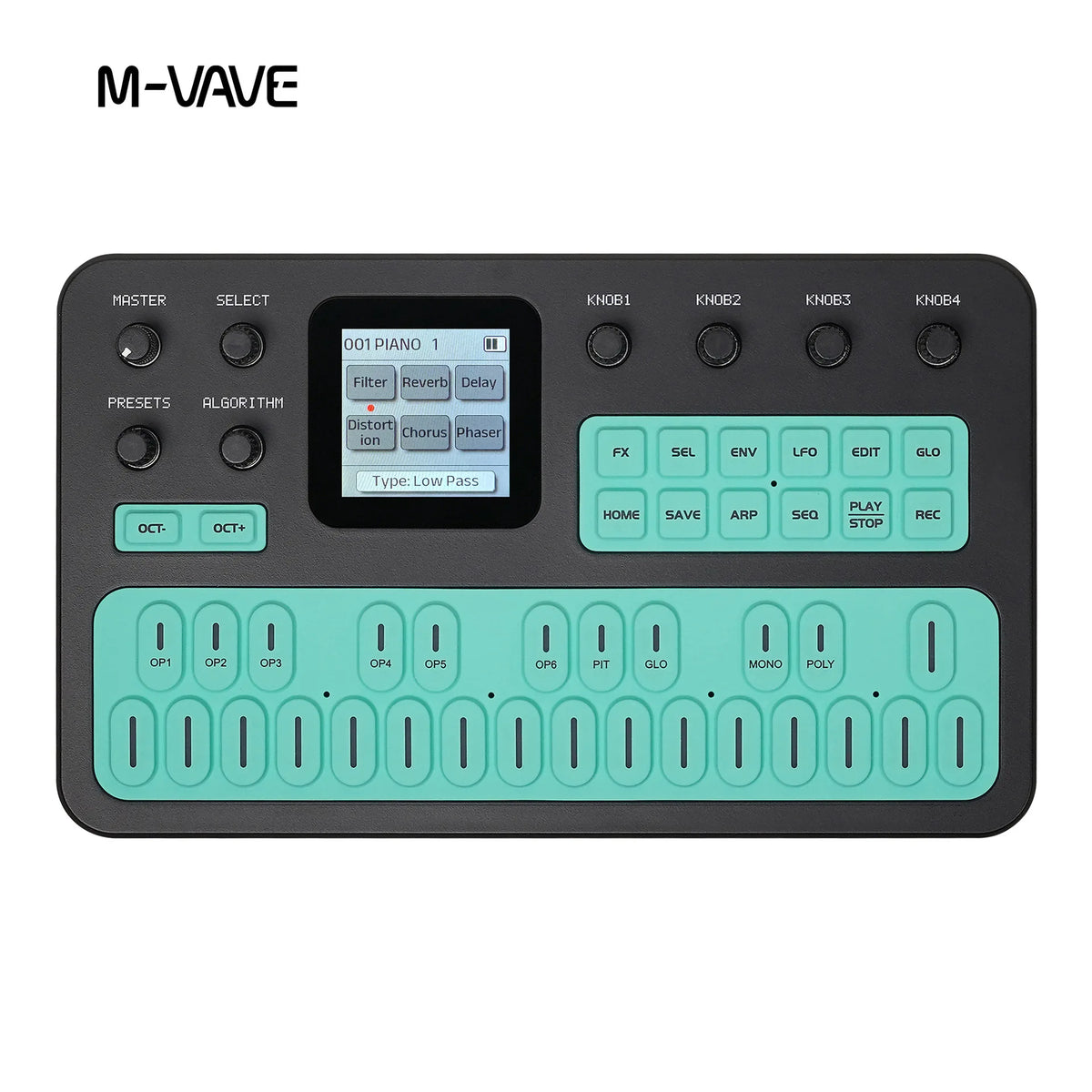 M-VAVE FM-1 Desktop FM Synthesis Keyboard, ANN Tone Clone Tech, 9 Built-in Effects Chain, Mono/Poly Mode, TFT Display