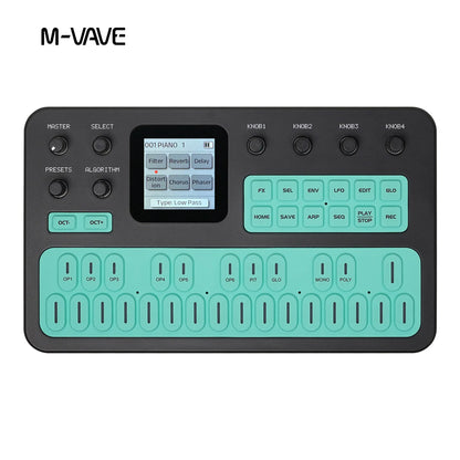 M-VAVE FM-1 Desktop FM Synthesis Keyboard, ANN Tone Clone Tech, 9 Built-in Effects Chain, Mono/Poly Mode, TFT Display