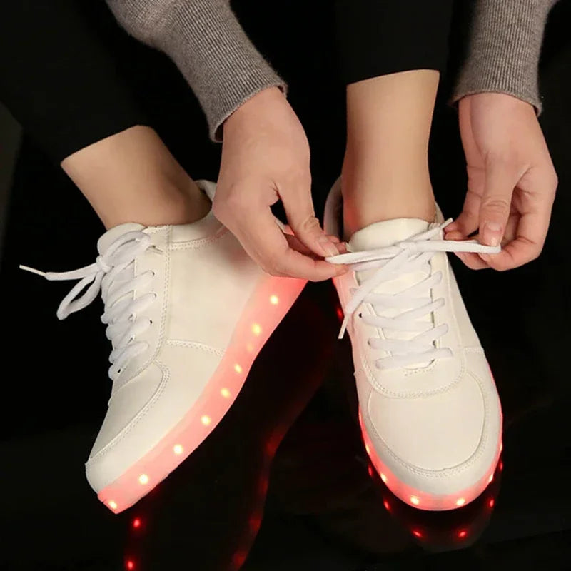Maogu 2026 Adult Unisex Womens Mens Kid Luminous Sneakers Glowing USB Charge Boys LED Colorful Light-up Shoes Girls Footwear
