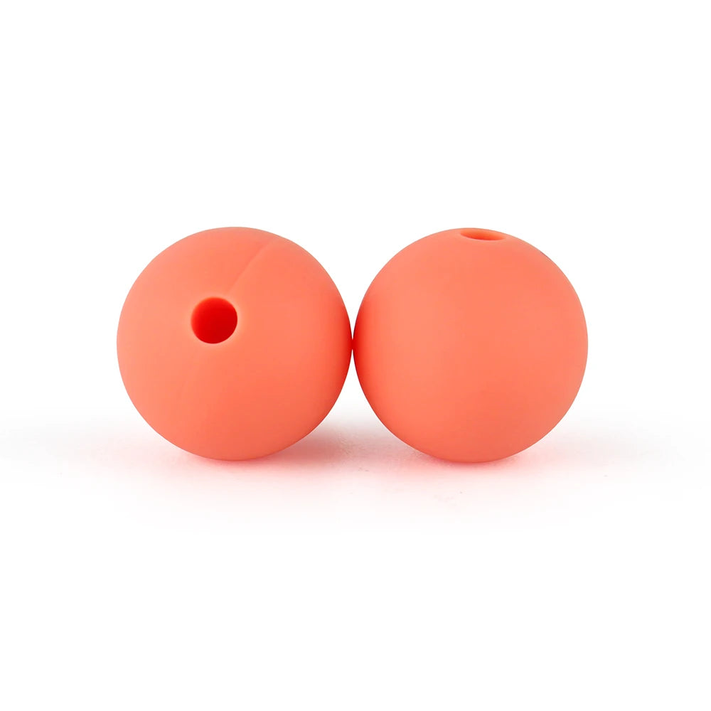 50Pcs/Lot 15mm 9mm 12mm Silicone Beads for DIY KeyChains Jewelry Making Pen Necklace Bracelet Round Loose Beads Choose Color