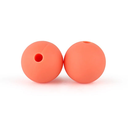 50Pcs/Lot 15mm 9mm 12mm Silicone Beads for DIY KeyChains Jewelry Making Pen Necklace Bracelet Round Loose Beads Choose Color