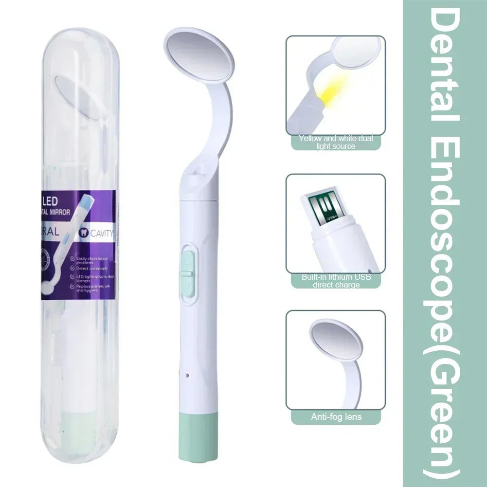 LED Lighting Dental Mouth Mirror Super Bright Oral Examination Sanitary Machine Lighting Teeth Whiten Clean Checking Tool