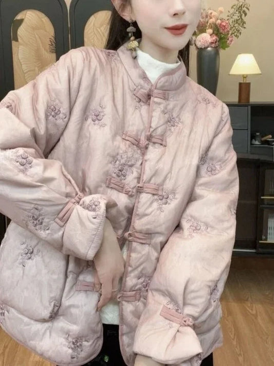 Women's Embroidered Button-Front Jacket